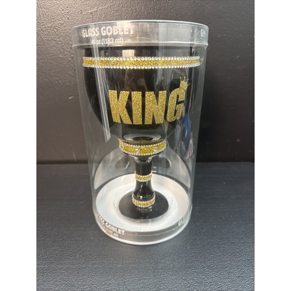 Party Goble King Black "KING" Party Goblet - NIB